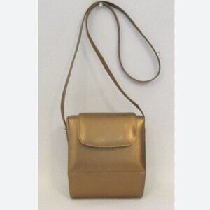 Stuart Weitzman Vintage Golden Sateen Copper Lame Crossbody Bag